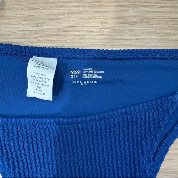 Aerie Royal Blue Textured Bikini - Picture 3 of 6